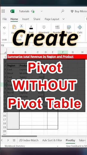 NO PIVOT, NO PROBLEM 🤩 | Pivot WITHOUT PIVOT TABLE | Function Pivotby | Hello Excel #trending #excel