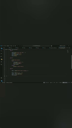 "built a simple to do list using python small project big learning!".#python #coding