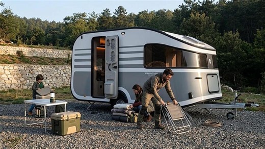 Una caravana compacta con una gran sensación de espacio interior: la clave son sus grandes ventanas panorámicas