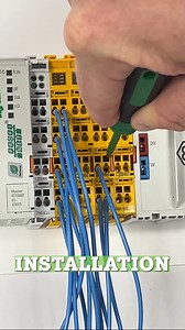 The WAGO 750/753 I/O System makes installation REALLY fast and hassle-free with WAGO CAGE CLAMP® technology! Vibration-proof and maintenance-free! With over 500 I/O modules, programmable controllers, and fieldbus couplers, it supports all standard fieldbus protocols, offers full ETHERNET compatibility, and includes PROFIBUS DP to meet your toughest automation demands. #WAGO #Automation #PLC #mechatronics #engineering #asmr #electricalengineering #robotics | WAGO - UK & Ireland