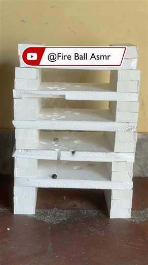 1000°C Hot Balls vs Styrofoam tower 🔥. #shorts #asmr #experiment