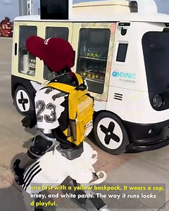 7.6K views | Funny Robot Runs With Backpack #funnyrobot #robotstyle #techfun #MKSvideo #backpackrun | Deep Dive News | Facebook