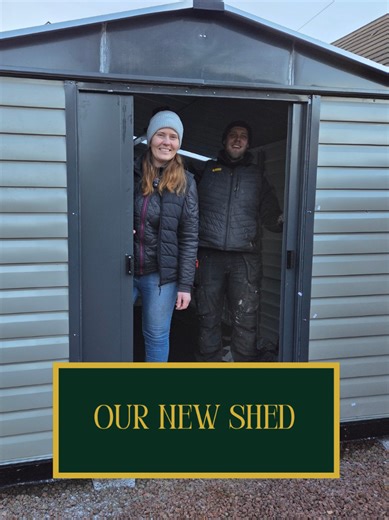 The first project in our new garden is complete! We knocked the old rotten shed down, build a very solid base and put together a metal shed from Yardmaster @yardmasterstore 🏠 This is going to be a temporary shed (although temporary means several years) until we build a workshop in the future 🪓 What do you think? 🤩 #BloomingScotland #WorkingWithNature #Gardening #Scotland #GardenProjects
