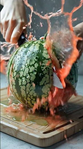 I carved a Watermelon 🍉 into a Frog 🐢 #fruitart #watermelon #relaxing