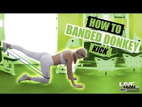 How To Do A KNEELING RESISTANCE BAND GLUTE KICKBACK | Exercise Demonstration Video and Guide