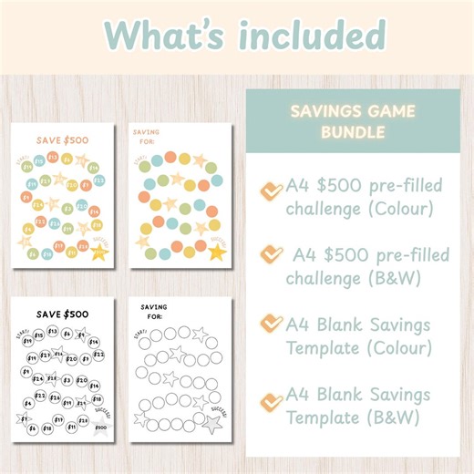 Printable Savings Challenge | Saving Money Chart | Budget Planner - Etsy