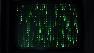 Matrix Digital Rain On The IBM PC With A High Persistence Monitor