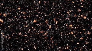 Fire burn ash or dust particles, flying and floating on air in a loop, overlay a black background with an alpha channel in this still shot.