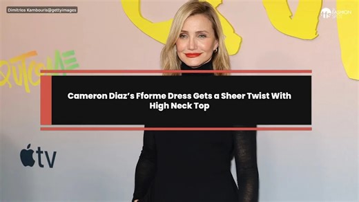 Cameron Diaz’s Fforme Dress Gets a Sheer Twist With High Neck Top