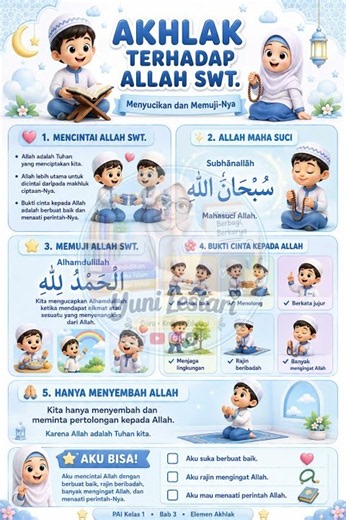 Materi & LKPD PAI Kelas 1 Bab 3 | Taat kepada Allah dan Mensucikan-Nya