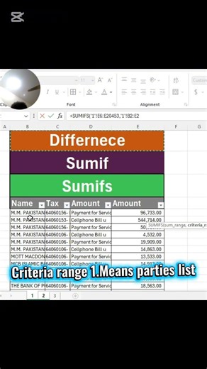 how to use sumifs and sumif #excel #excelforaccountants #exceltips #excelforanalysts #sumifs