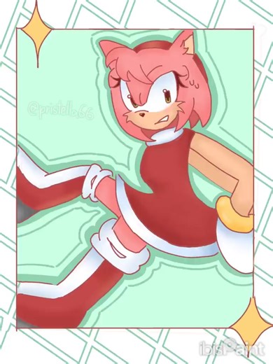 Amy Rose Fan Art in Ibis Paint X