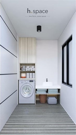 Small Laundry Room, Big Clean Vibes ✨#interiordesign #laundry #home #smallspaceliving #shorts