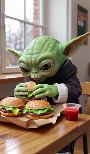 Burger is the best #alien #alienlife #Burger #food #foodie #ai #shorts