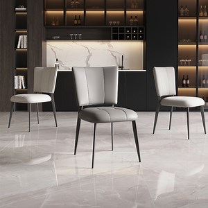 [Hot Item] Table Top Metal Base Round Dining Table Set Sintered Stone Dining Room Furniture Chair R029b02