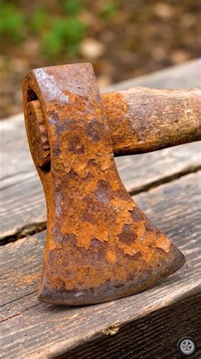 "जंग को हराएं: पुरानी कुल्हाड़ी को चमकाएं! ✨🪓"#RustRemoval #SatisfyingClean #DIYTransformation