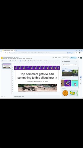 Top comment decides what i add to my slideshow (Day 3)