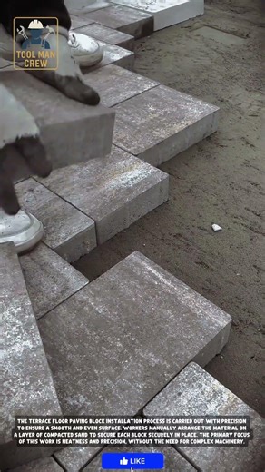 Precise Terrace Floor Paving Block Installation Process