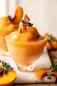 Frozen Peach Rosé Slushy.