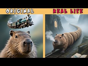 Capybara met a train... and things got weird | Brainrot Original vs Real life | Animation