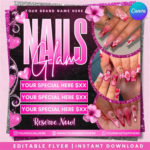 Nail Flyer DIY Nail Tech Flyer Nail Special Deal Flyer Nail Flyer Bookings Nail Tech Booking Flyer Nail Book Now DIY Nail Deal Booking Flyer - Etsy