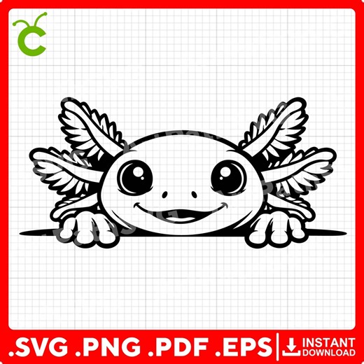 Peeking Axolotl SVG | Cute Axolotl Clipart | Axolotl SVG | Amphibian SVG | Cricut & Laser Cut Files | Digital Download - Etsy