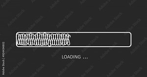 Hand drawn animation of loading bar. Downloading bar or loading screen. Download progress. Digital loading symbol motion graphics. Animation of a progress bar.