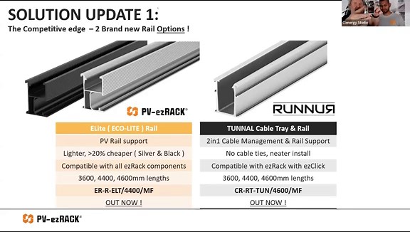 Clenergy's Rail Options - What's New with PVezRack Webinar (Extract)