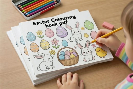 Easter Coloring Pages | Kids Easter Book | Printable Bunny & Egg PDF - Etsy