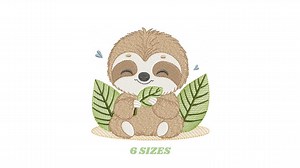 Sloth Embroidery Designs - Safari Wild Animal Machine Embroidery Pattern - Baby Boy File - Instant Digital Download Pes Jef Hus Dst Vp3 - Etsy