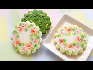 Hand painted cookies. Beautiful little roses. Clear Brush Technique. 🌹