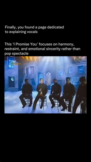 Explaining Vocals on Instagram: "This I Promise You represents *NSYNC at their most sincere and emotionally grounded. Released in 2000 during the height of the boy band era, the song stood apart from high energy choreography and flashy pop production. Instead, it leaned fully into vulnerability, harmony, and intention, offering a ballad centered on commitment, reassurance, and lasting devotion rather than fleeting young love. Written by Richard Marx, the song was intentionally crafted to feel ti