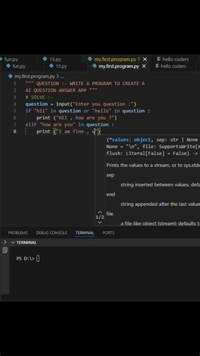 create ChatGPT use python code #python #hellocoders #coding