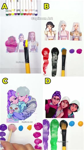 Which one your favorite video? Choose one 🎨✨ #rumi #kpop #acrylicpainting