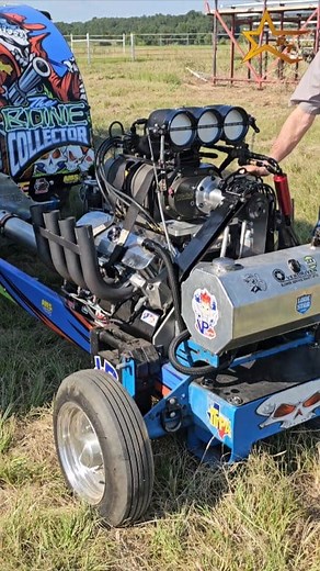 Firing up the Bone Collector Pro Mod Tractor #tractorpulling #texas #supercharged #motorsports #tttpa | Texas Truck and Tractor Pullers Association