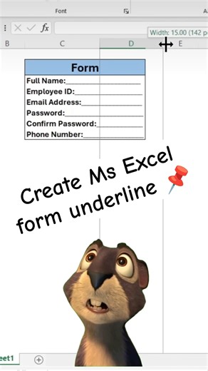 Create Ms Excel form underline 📌 new trick ✔️ #excel #microsoftoffice #keyboard