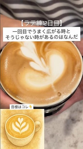 【ラテ練習12日目】もっとゆっくり注ぐ？デロンギの家庭用エスプレッソマシンでラテアート挑戦🔥#latteart