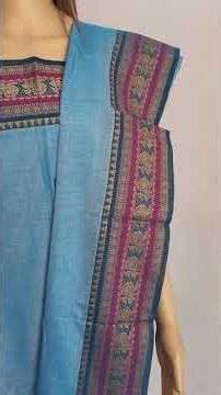 @8074916117.Beautiful narayanpet mercerised cotton dress mayerial with thread border skyblue color