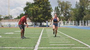 Athlete woman training with a coach - Free Stock Video