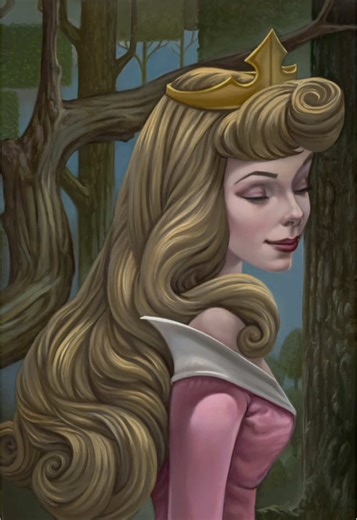 “Princess Aurora” Oil on Canvas. I fell in love with the beauty of this peice. #disney #disneyworld #art #sleepingbeauty #fyp