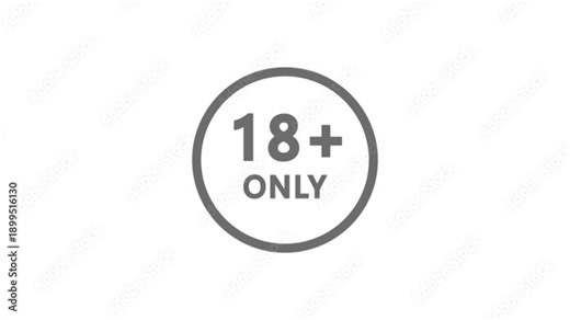 18 plus only sign icon animation age restriction adult content warning restricted