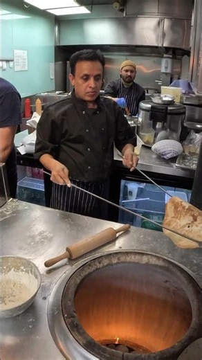 Baking Indian Naan Bread. London Street Food