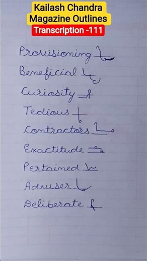 Transcription -111# Vol-5# Kailash Chandra Magazine Outlines # SSC# Stenographer # Viral # Ytshorts
