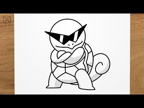 How to draw SQUIRTLE (Pokémon) step by step, EASY