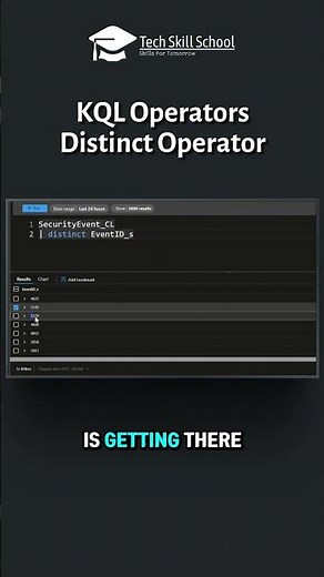 KQL Distinct Operator Explained in 60 Seconds | Kusto Query Language Tutorial #cybersecuritycourse