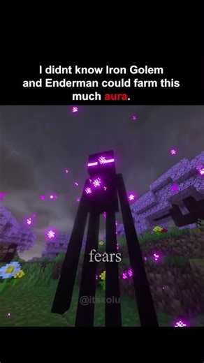 Iron golem and enderman farming aura😈😈 #minecraft