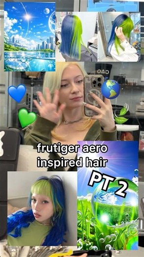 getting frutiger aero hair (REVEAL) 💚💙