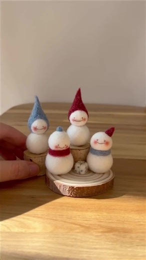 Needle Felted Snowman Friends | Handmade Wool Felt Christmas Decor | Whimsical Winter Gift Set - Etsy