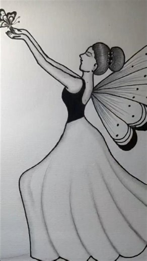 How to draw a beautiful girl with butterfly 🦋🦋