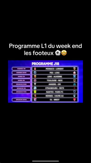 La 18eme journée de L1 en approche ⚠️⚽️ On commence dès se soir : Monaco-Lorient à 19h 🤯 Paris-LOSC 21h🥳 À votre avis qui gagneront leur match pour cette 18eme journée #ligue1 #foot #club #paris #monaco